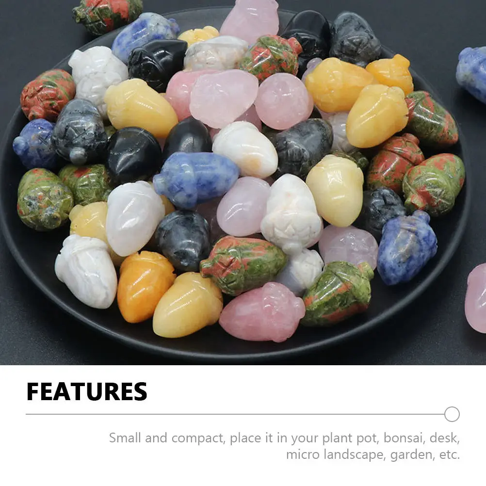 

6Pcs Pine Cone Crystal Ornaments Simulation Natural Decoration for Plant Pots Bonsai Micro Landscape Indoor Outdoor