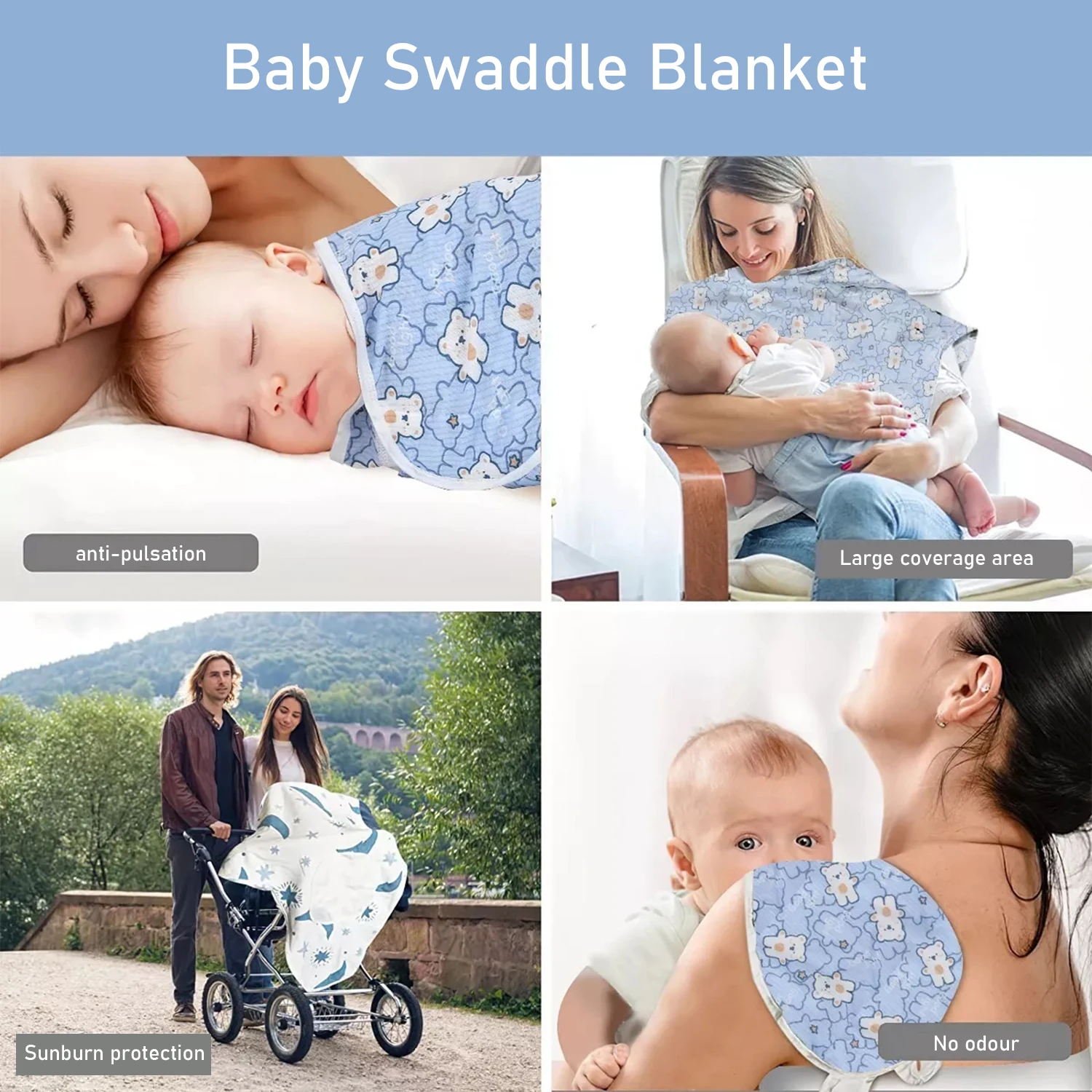 Baby Sleeping Bag Swaddle Blanket Adjustable Wrap Baby Newborn Swaddle Cloth Boys Girls Swaddle Cloth