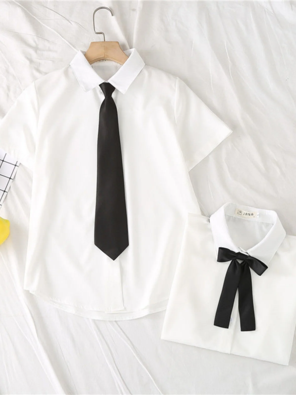 

High Quality White Shirt Summer 2026 Straight Cut Color Casual Anti-Aging Korean Style Graduation Class Uniform JK Top