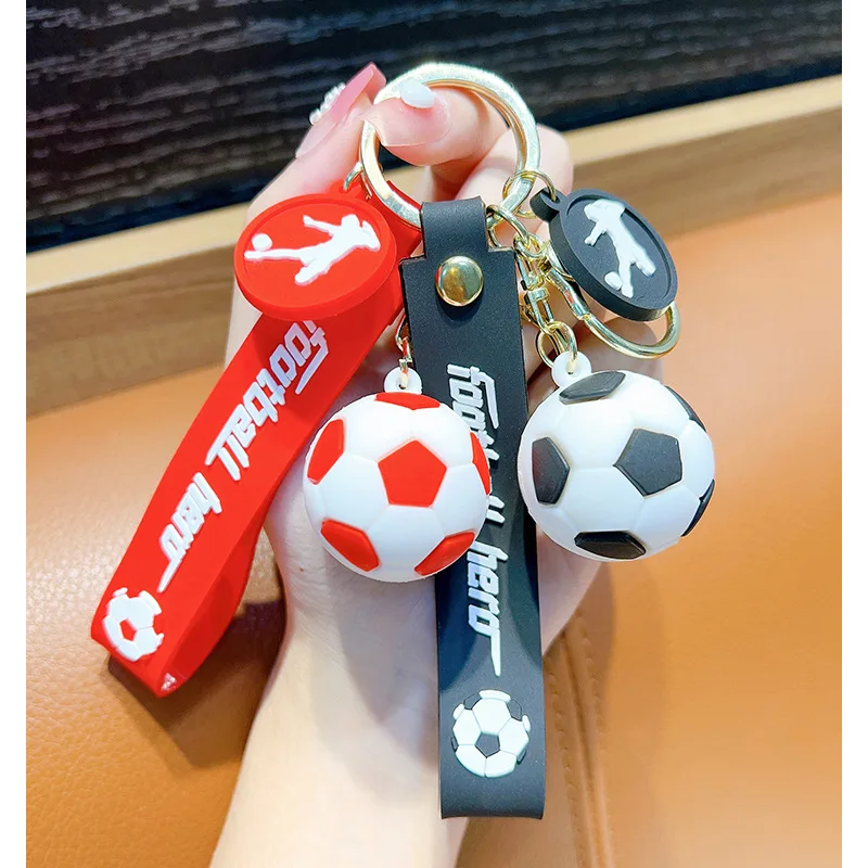 Football Keychain For Fan PVC Soft Glue Soccer Pendant Keychain Accessories Bag Decoration Qatar Cup Souvenirs Key Chain Gifts