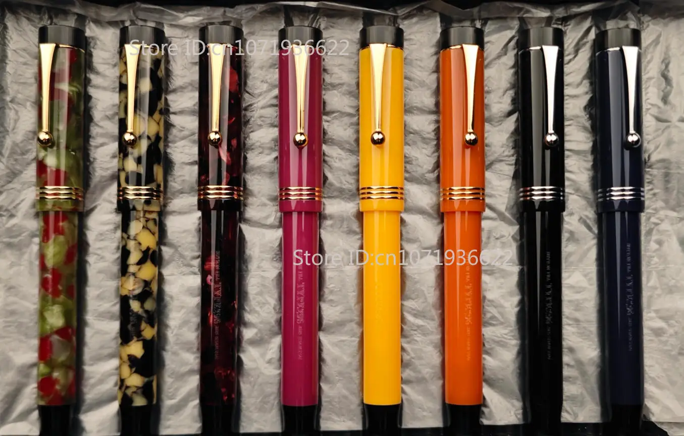 New Yongxu 296 Acrylic Classic Replica Duofold  Fountain Pen No.6 Nib Water Piece Button To Ink Business Writing Pen Gift