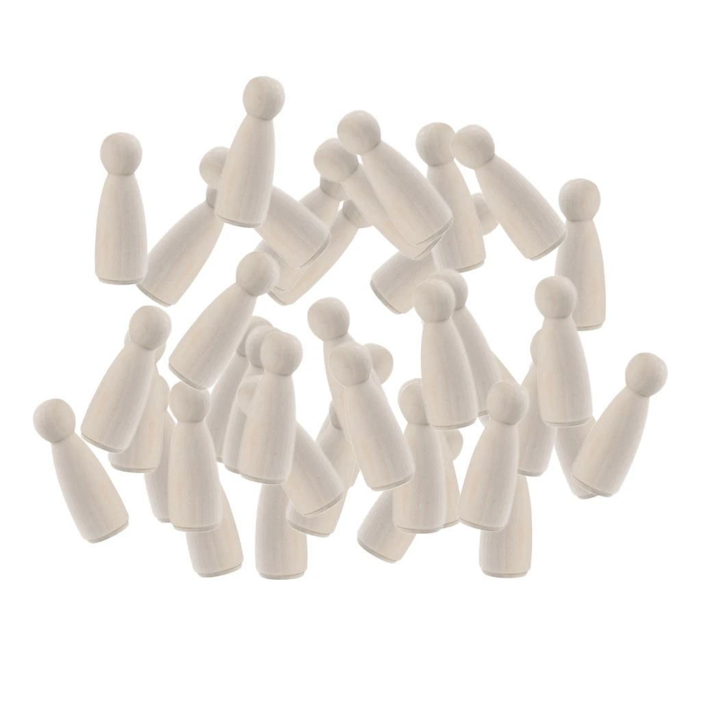 

40 Pcs Wooden Peg Dolls Wooden People Body DIY Kids Birthday