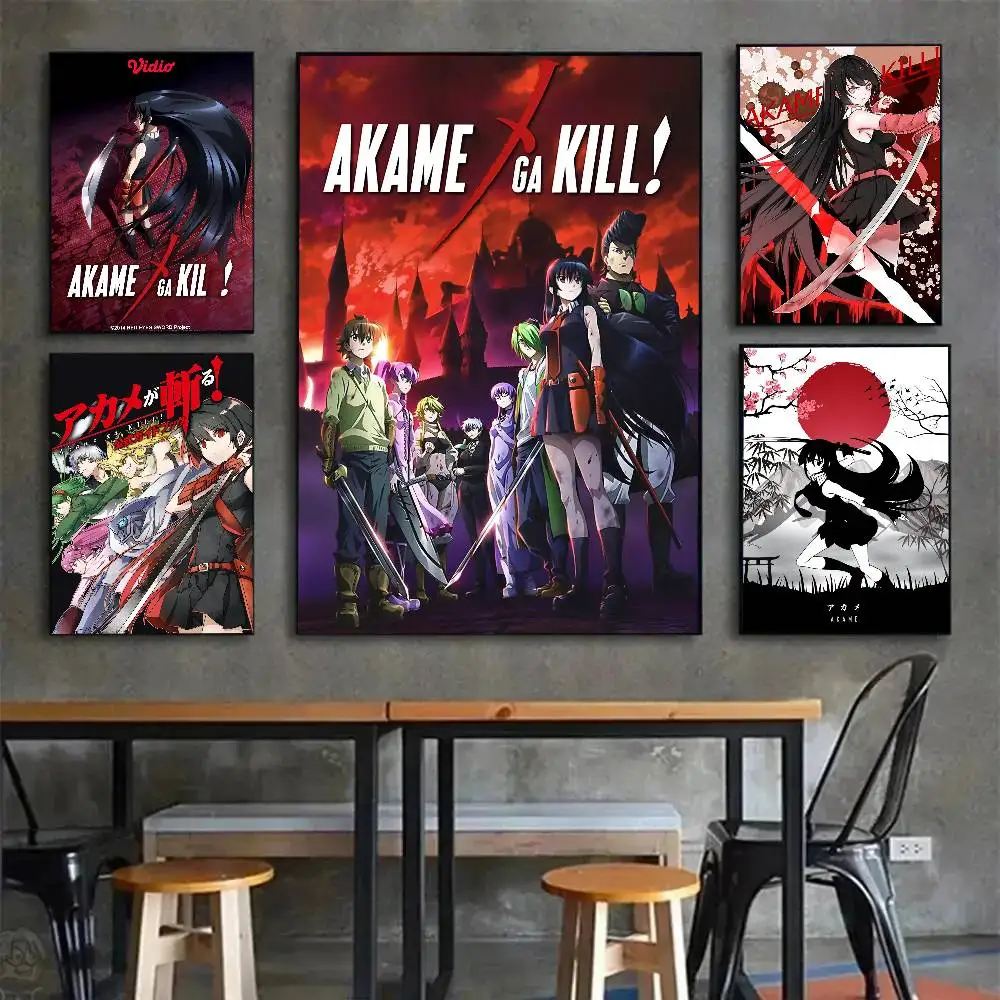 اليابانية الكلاسيكية أنيمي Akame Ga KILL DIY لزجة المشارك ذاتية اللصق الفن ملصق مضاد للمياه مقهى النوم غرفة جدار ديكور #3
