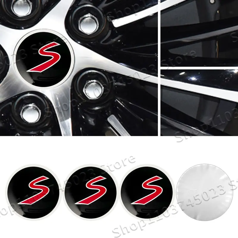 4Pcs 56mm Car Wheel Center Hub Caps Stickers UK Emblem Waterproof Decals For Mini Cooper JCW S R57 R55 R60 F50 F54 F55 F56 F58