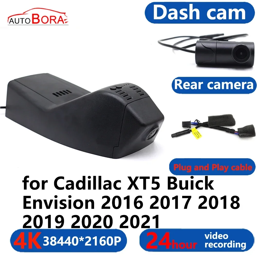 AutoBora 4K Wifi 3840*2160 Car DVR Dash Cam Camera 24H Video for Cadillac XT5 Buick Envision 2016 2017 2018 2019 2020 2021