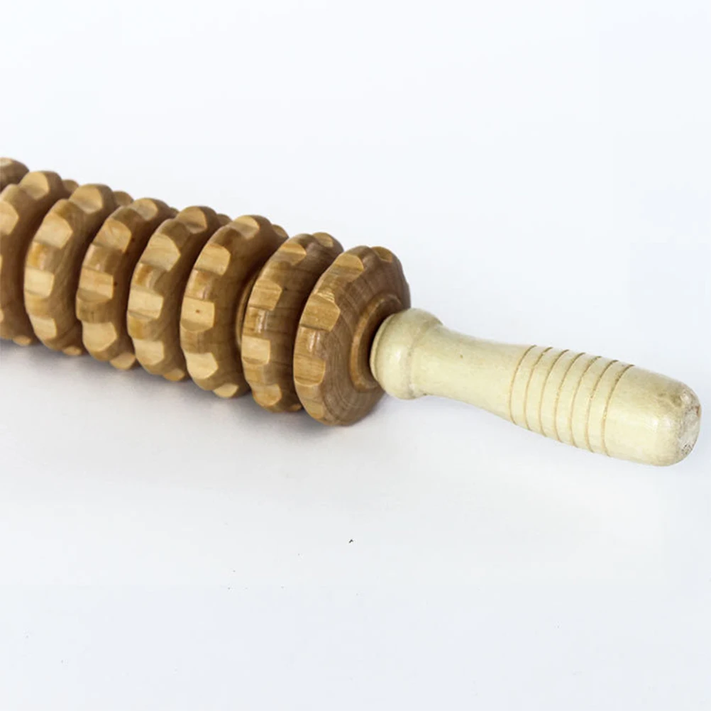 

Roller Massager Full Relax Rod Wheel Stick Handheld Belly Bamboo Wooden