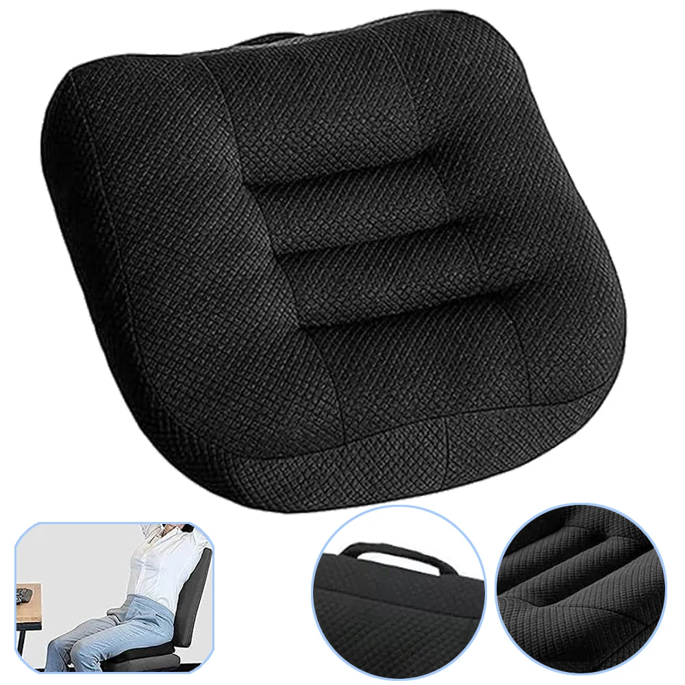 Cuscino rialzato per sedile auto, ideale per adulti e per chi ha una statura bassa, con scanalature per una maggiore comodità, adatto per camion, auto, sedie e sedie a rotelle (colore: nero).