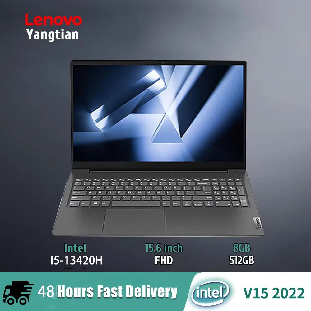 Ноутбук Lenovo 2023 Yangtian V15, тонкий ноутбук Intel Core i5 13420H UHD 16 Гб ОЗУ 512 ГБ SSD 15,6 дюйма FHD дисплей, экран, ноутбук, ПК