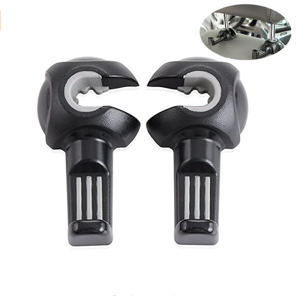 

2 Pcs Car Headrest Hook Universal Car Back Seat Headrest Hanger Holder Hook for Bag Purse Cloth Grocery (Black and Grey)