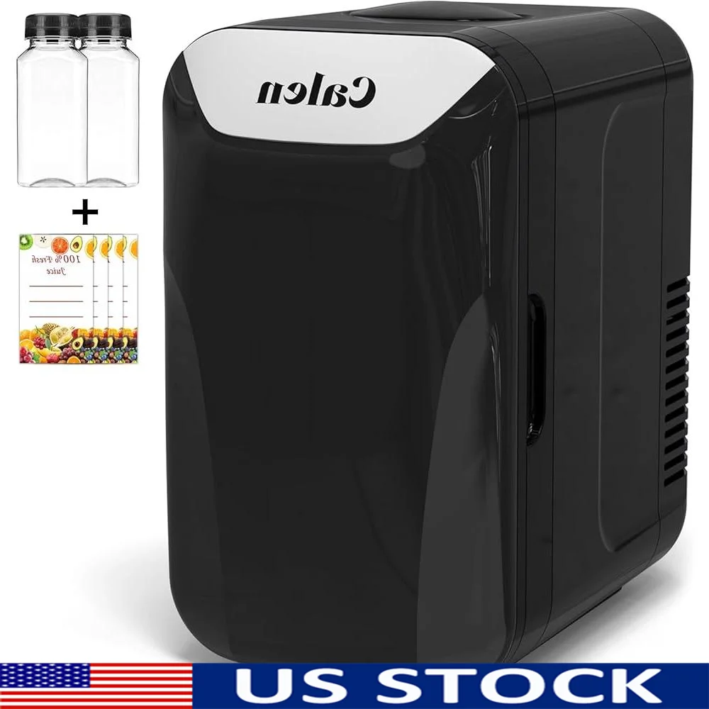 

Mini Fridge 6L with Dual-Core Cooling Portable Skincare Refrigerator 110V AC 12V DC Quiet Fan Cool Warm Function Includes 2