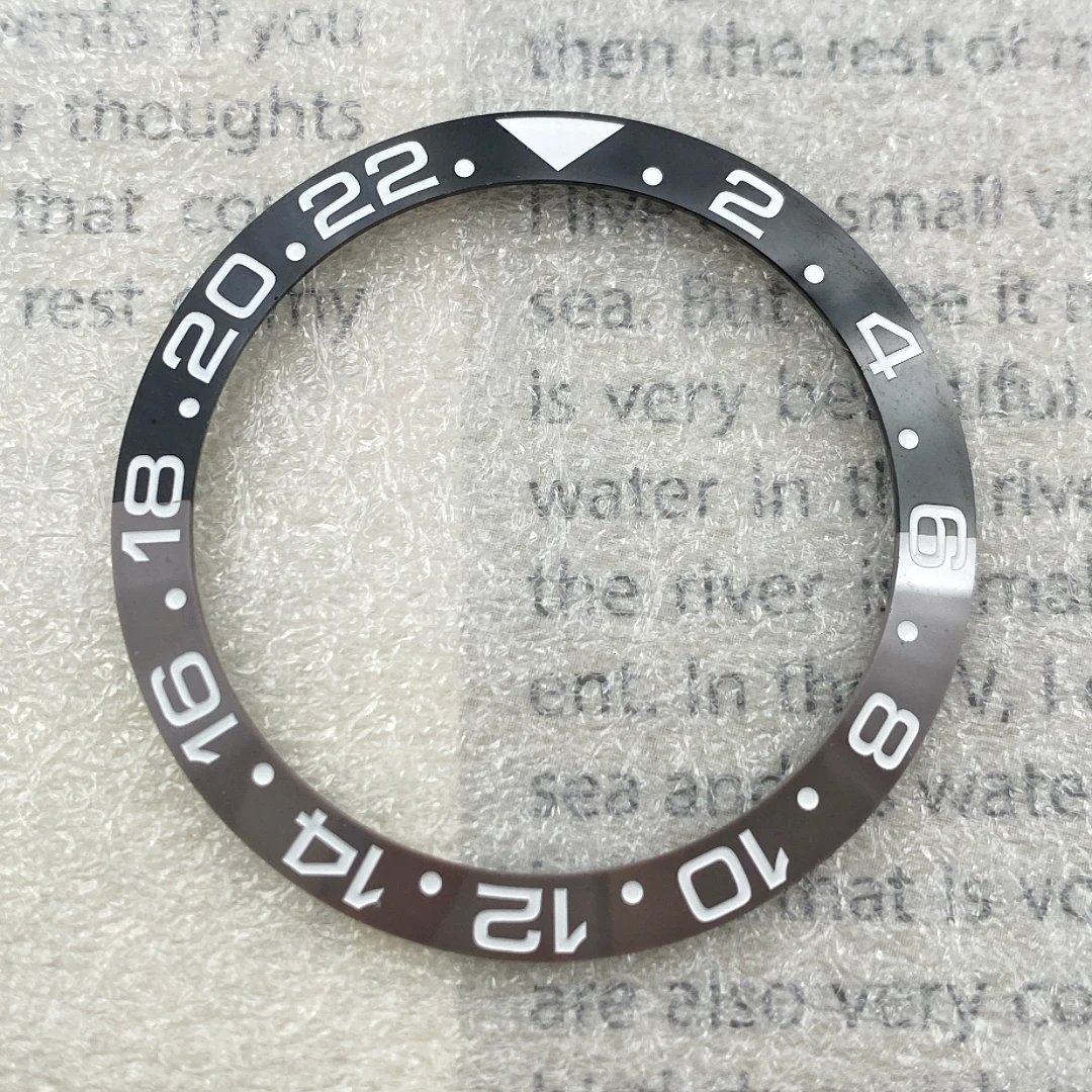 時計アクセサリーベゼル GMT カラーアルミニウムベゼル 38mm セラミックリング代替黒と緑のウォーターゴーストケース外輪