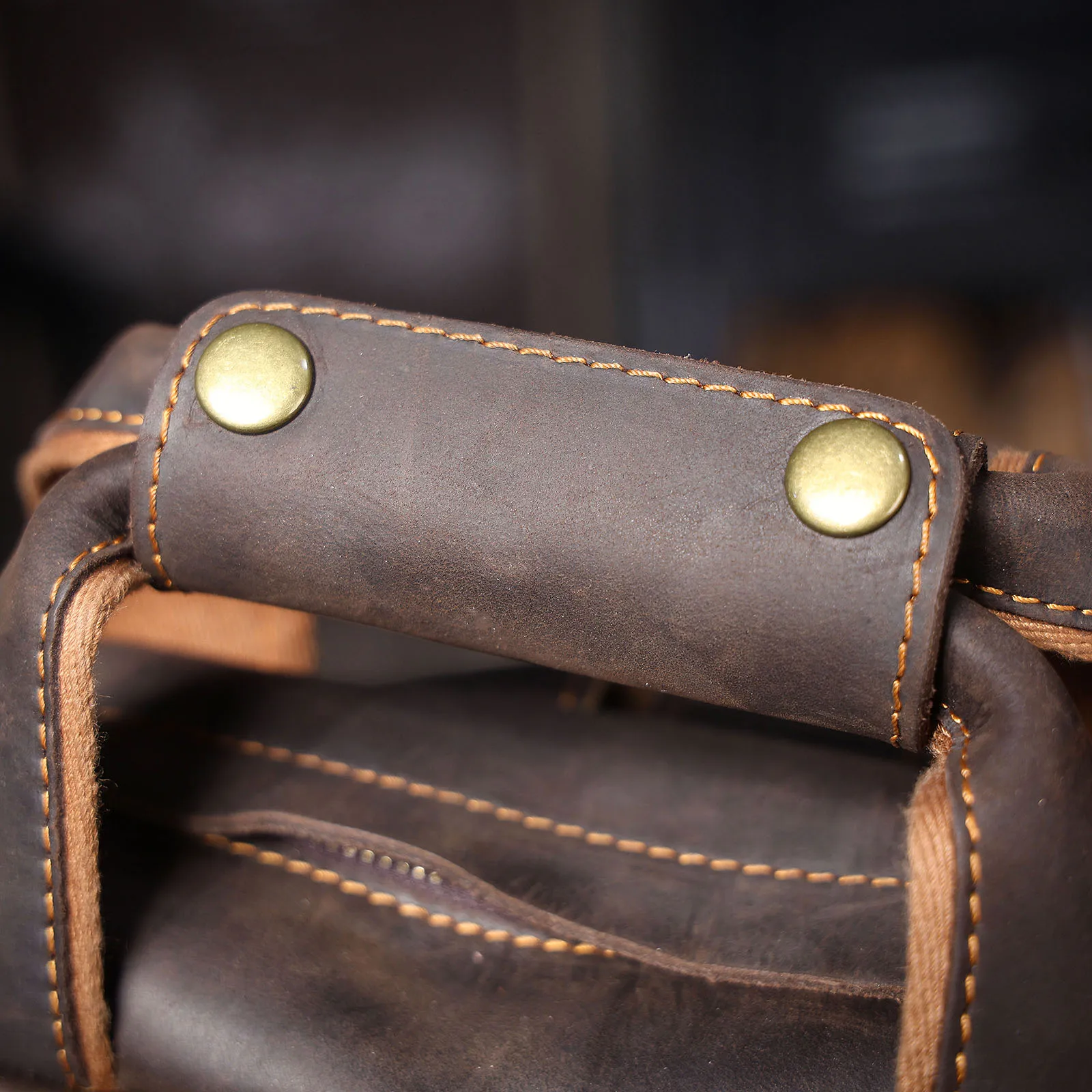 S.WORKER Vintage Echtleder-Rucksack 16 Zoll Laptop-Tasche Lässige Crazy-Horse-Leder Schultasche Outdoor-Reise-Weekender-Tasche – Detail 14