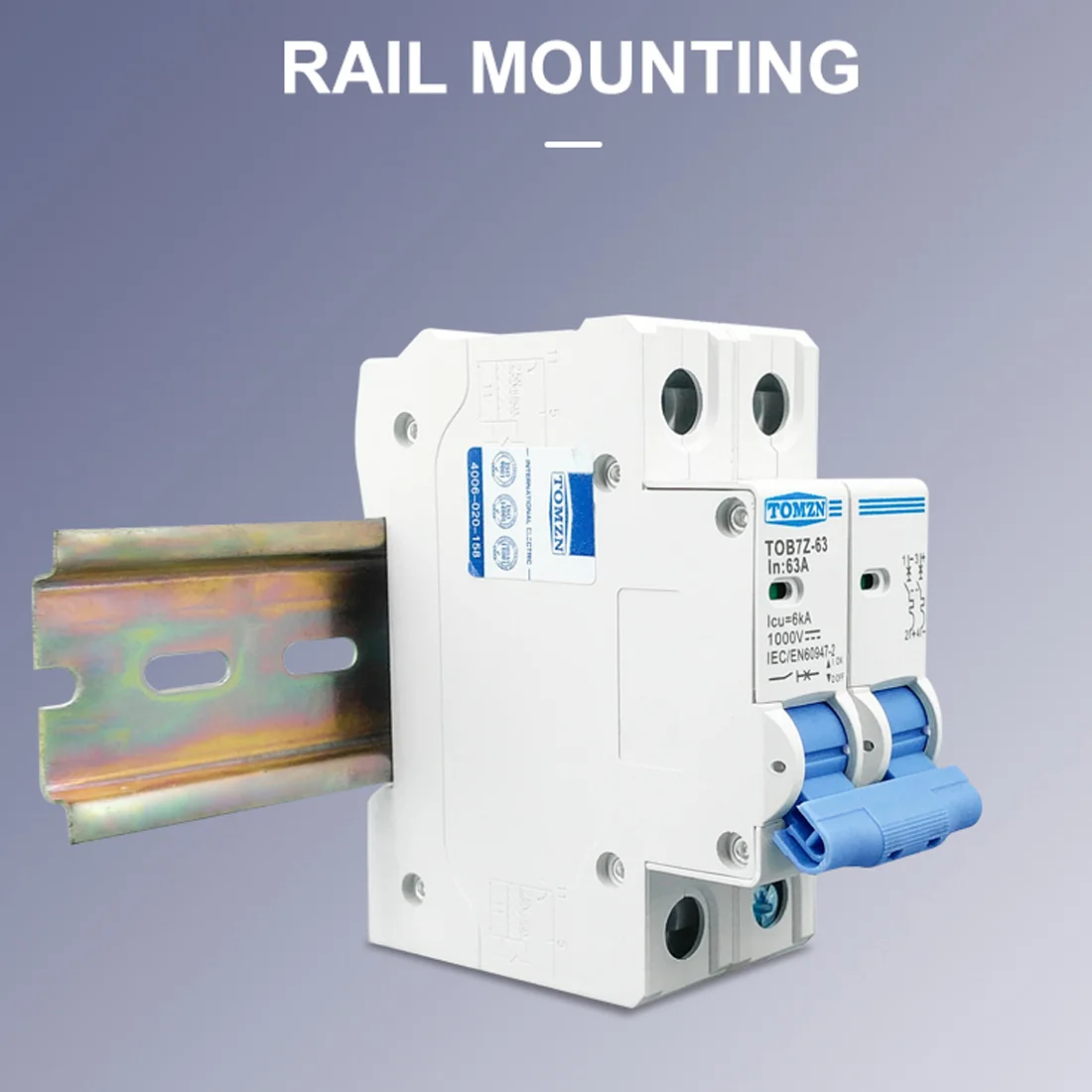 【خفض السعر!】قطاع دارة TOMZN 2P DC 1000V Solar Mini Circuit Breaker DC MCB لنظام PV، 63A