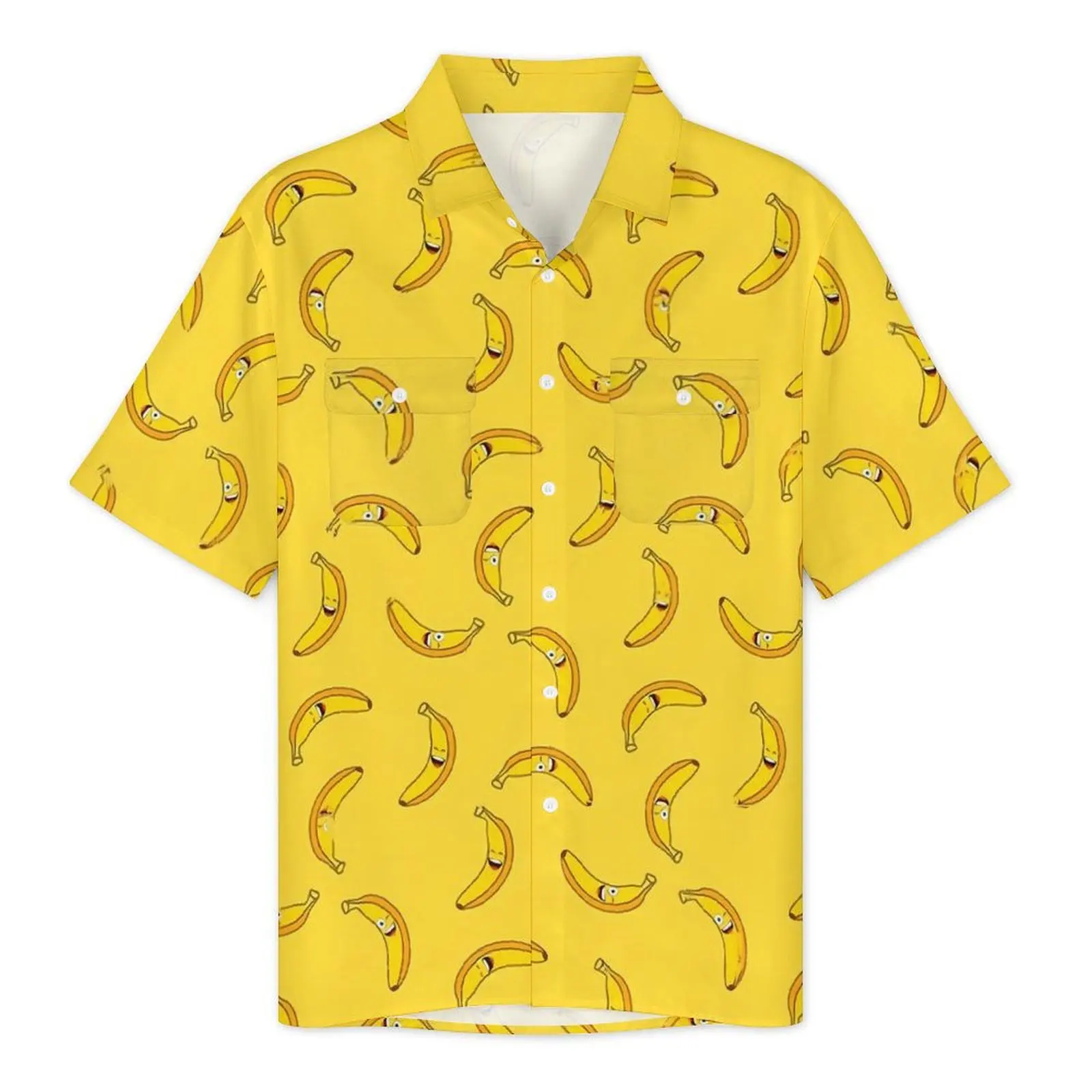 Hawaiian Shirt Beach Banana Laugh Blouses Abstract Fruit Elegant Casual Shirts Man Short-Sleeve Y2K Funny Plus Size Top