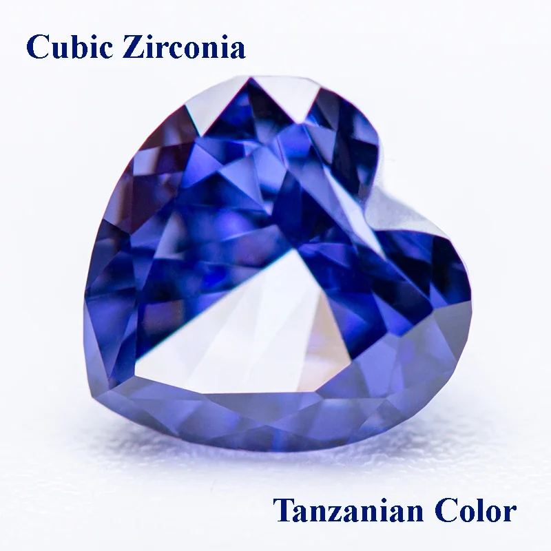 

Cubic Zirconia Crushed Ice Cut Tanzanian Color Heart Shape Charms Beads for Diy Jewelry Making Necklace Materials No Certificate