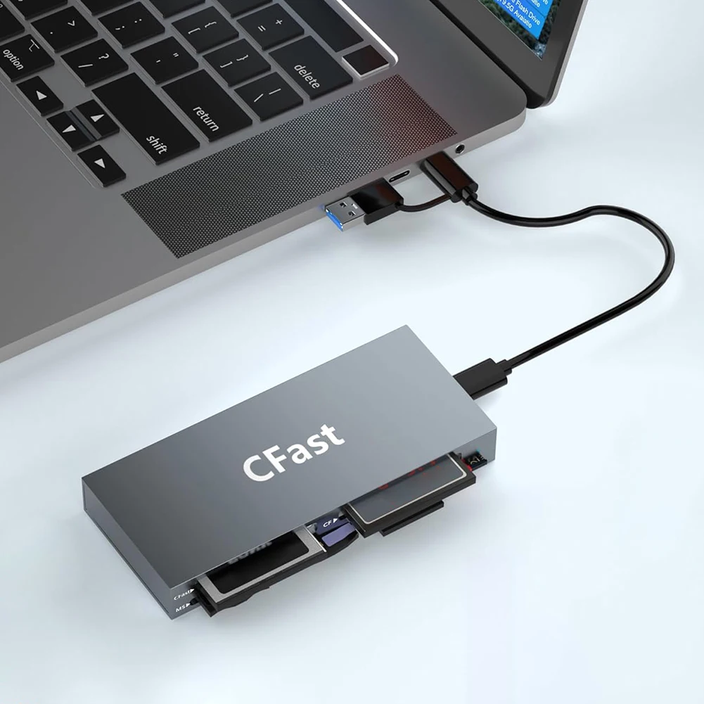 CFast Card Reader Read 6 Cards Simultaneously Memory Stick Pro Duo Adapter 5Gbps USB Card Reader for CFast CF MS SD TF XD Card