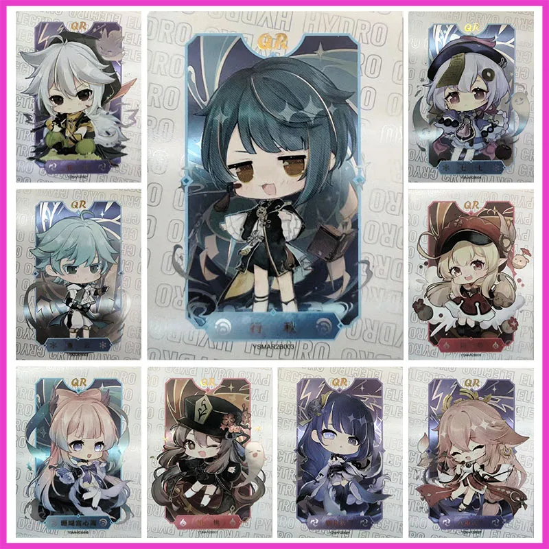 

Anime Goddess Story Rare QR Laser Flash Card Chongyun Xingqiu Qiqi Klee Hu Tao Toys for boys Collectible Cards Birthday Gift