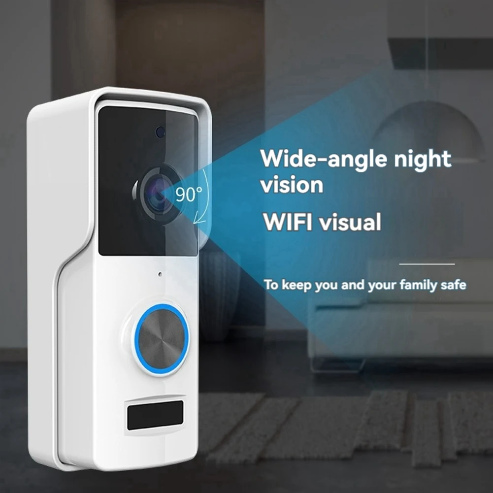 

Видеодомофон YLS-Tuya HD с беспроводной камерой и внутренним звонком, Wi-Fi, угол обзора 90 градусов