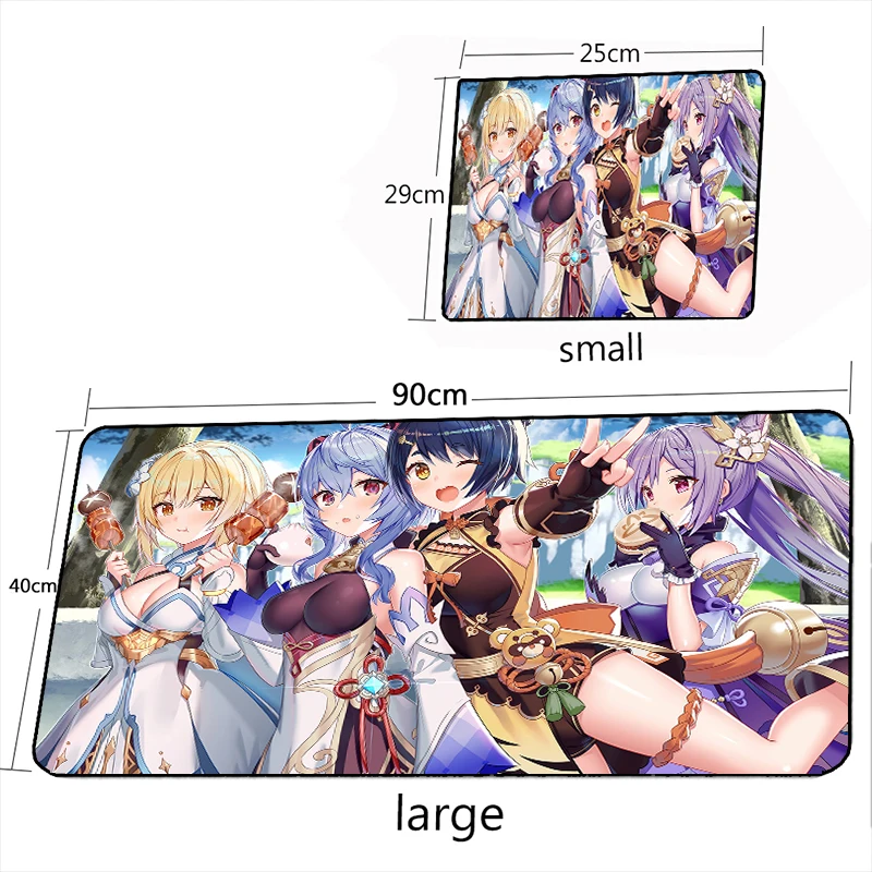 MRGLZY 400*900MM XXL Genshin Impact Mouse Pad Gamer Busty girl Large Desk Mat Computer Gaming Peripheral Accessories MousePads