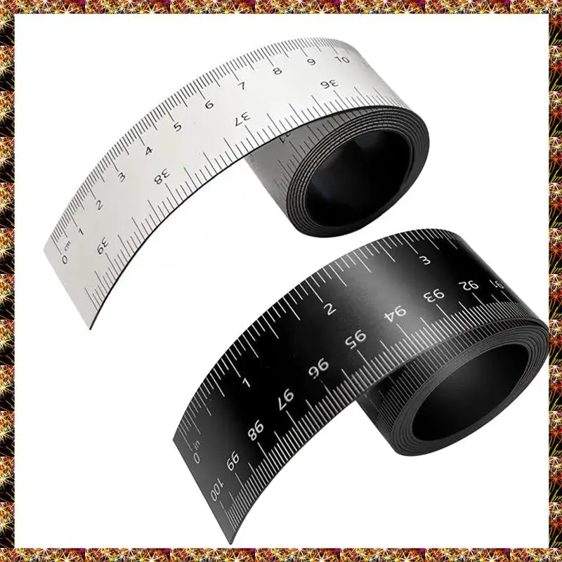 BTCL 2 قطعة 39.37 بوصة مسطرة مغناطيسية مسطرة مرنة مع بوصة وسنتيمتر شريط قياس مغناطيسي للمخارط وورش العمل