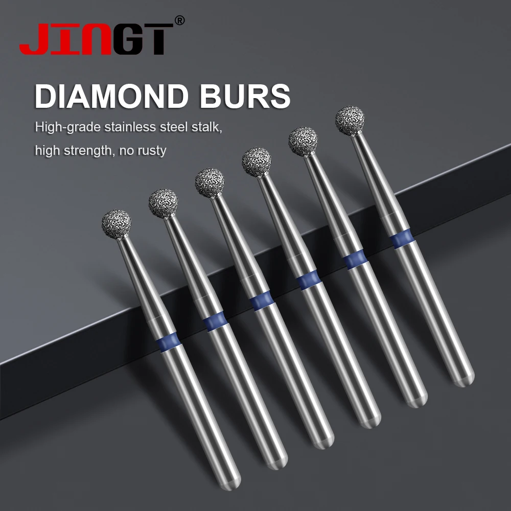 10 Stks/doos Dental Diamond Burs Boor 1.6Mm Schacht Voor Hoge Snelheid Handstuk Burs Emery Hoge Hardheid Tandheelkunde Nail Polijsten