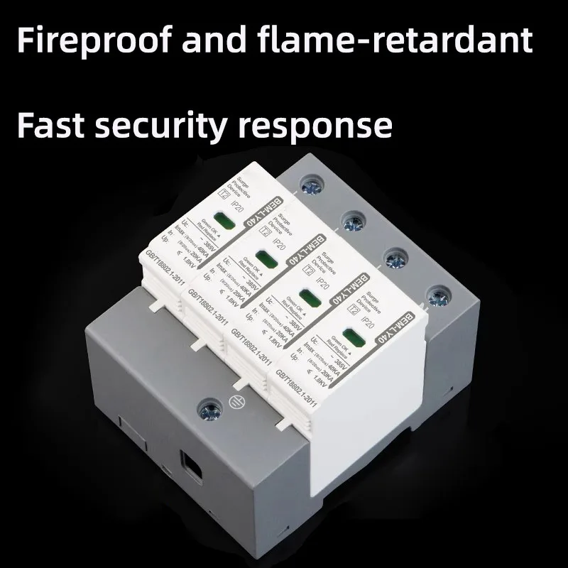 AC SPD 2P 3P 4P 20KA 40KA 60KA 80KA 100KA House Lightning Surge Protector Protective Low Voltage Arrester Surge Protection