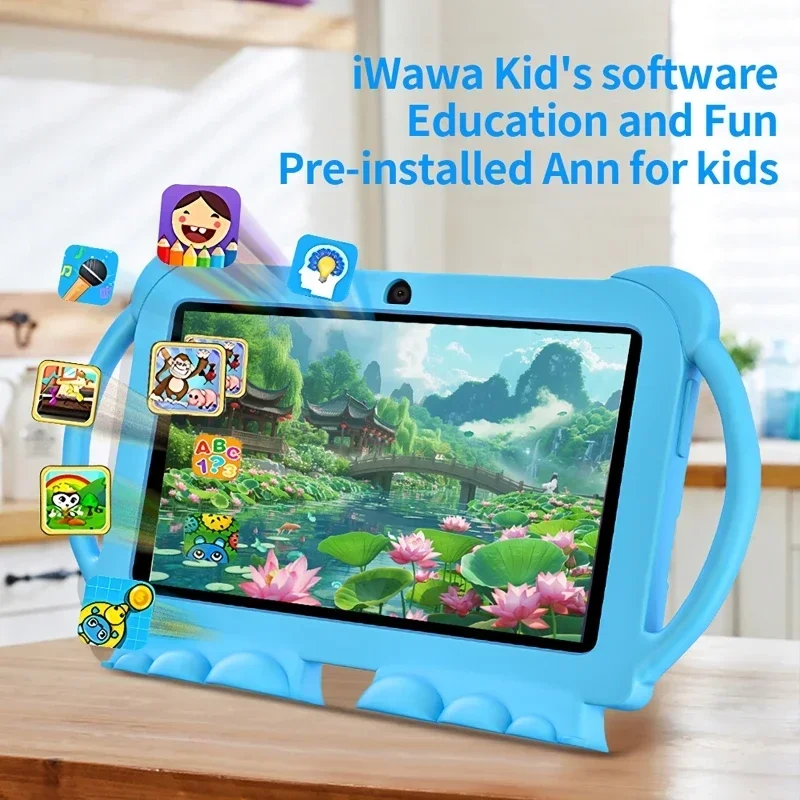 7 Inch Kids Tablet with Cartoon Proof Case 5G WiFi Android Learning Education Children's Tablet PC 4GB RAM 64GB ROM