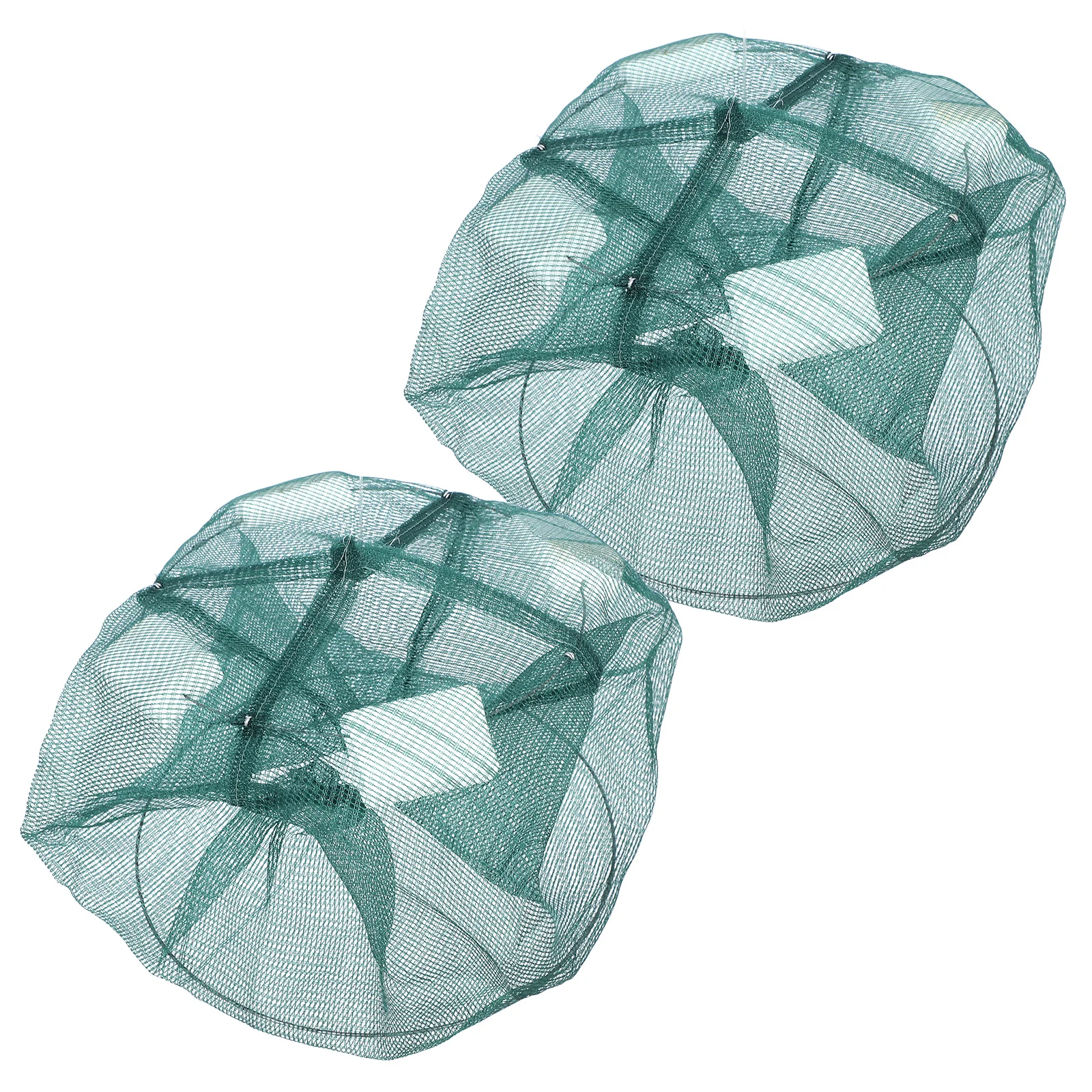 

2pcs Large Yellow Eel Cage Trap Portable Nylon Steel Fishing Net Reusable For Freshwater Saltwater Crawfish Lobster Shrimp