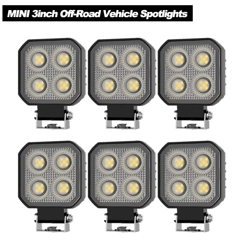 Mini 3inch 4 LED Rectangle Floodlight 9-32V18W Car Work Light For Jeep Truck Boat Tractor ATV Offroad 4X4 Barra LED Headlight