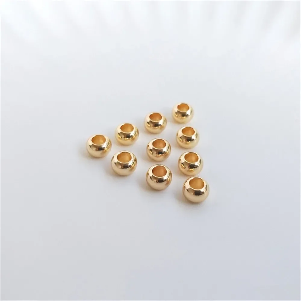 

10pcs 14K plated gold Accessories large hole transfer bead leather rope fixed tire bead adjustment loose bead DIY beads