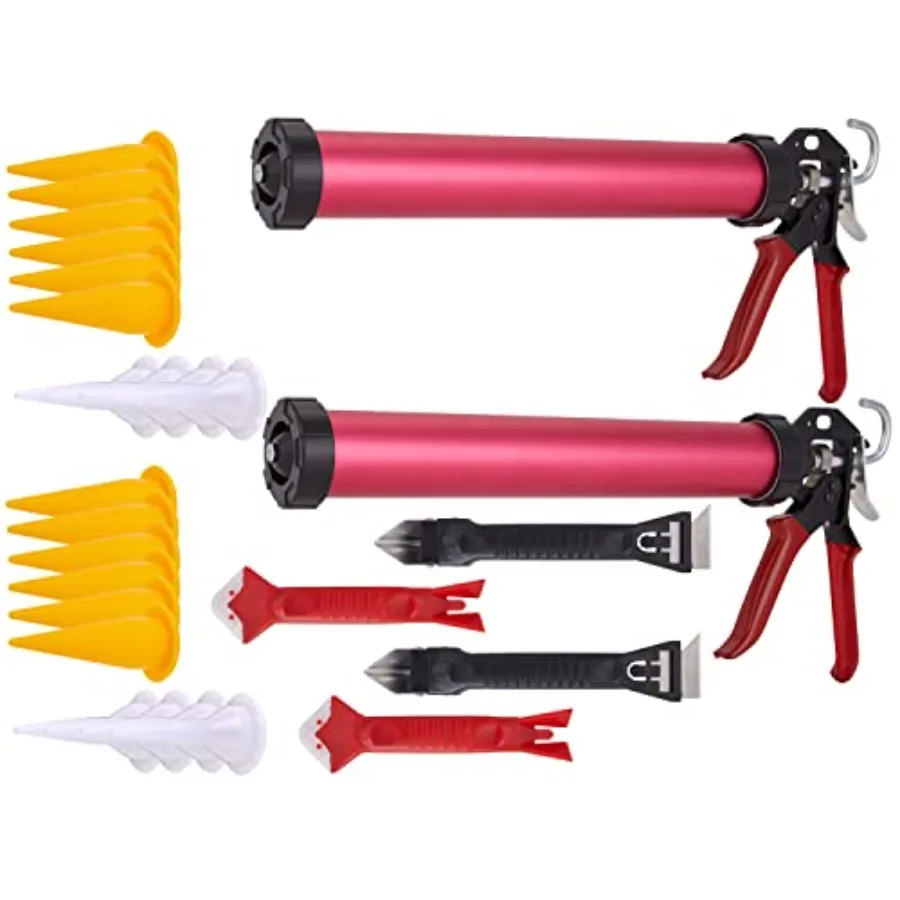 

Right Hand - Sausage Caulking Gun Manual 600ml Leakproof Cylinder Dispenser for Glue Adhesive and Sealant with 10 Cone Nozzles