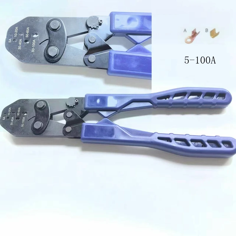 Imagem -03 - Copper Ratchet Crimping Plier Tool Ratchet Através de Terminais Wire Stripper Estilo Europeu Multi Ferramenta Hs05100a ot