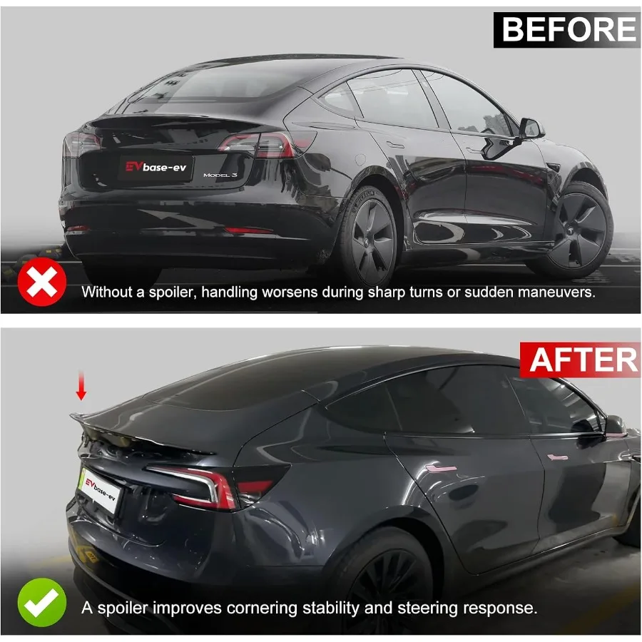 Spoiler per Tesla Model 3 Highland Spoiler posteriore Ala OEM Style ABS Coperchio bagagliaio posteriore Splitter per Tesla Model 3 Highland Accessori