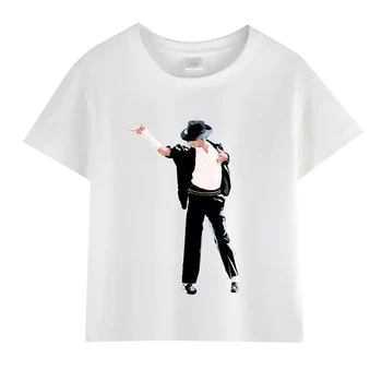 Michael Jackson Kids T-Shirt 4 Kids Michael Jackson Rock N Roll T-Shirt Children's Fashion Crew Neck Top Summer Casual Clothes for Baby Boys And Girls 4