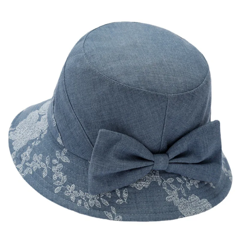 Female Spring And Summer Sun Protection Sun Hat Elderly Cloth Cap Spring And Autumn Grandma Thin Bucket Hat Bucket Hat 5