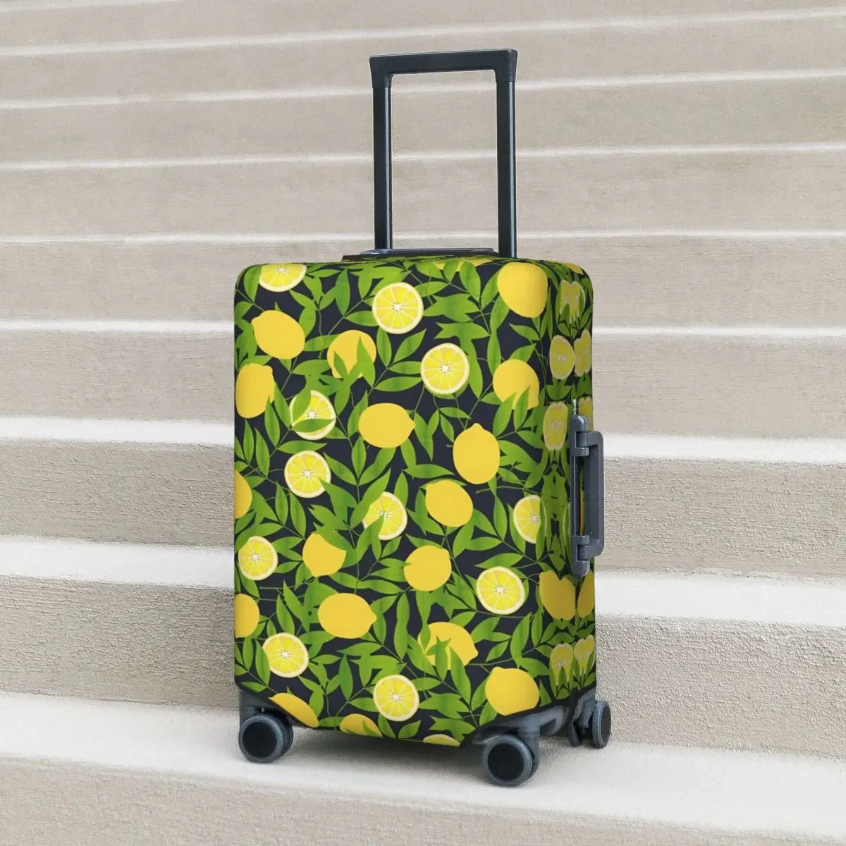 Lemon Pattern Suitcase Cover Green Summer Hawaii Business Flight Practical Luggage Accesories Protection Xmas Gift