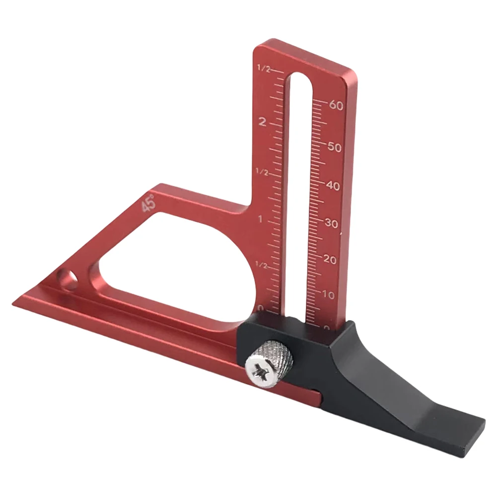 Medidor de profundidade de serra de mesa, medidor de altura de metal resistente ao desgaste com escala métrica e de polegada, medidor de configuração de carpintaria para roteador de serra de mesa