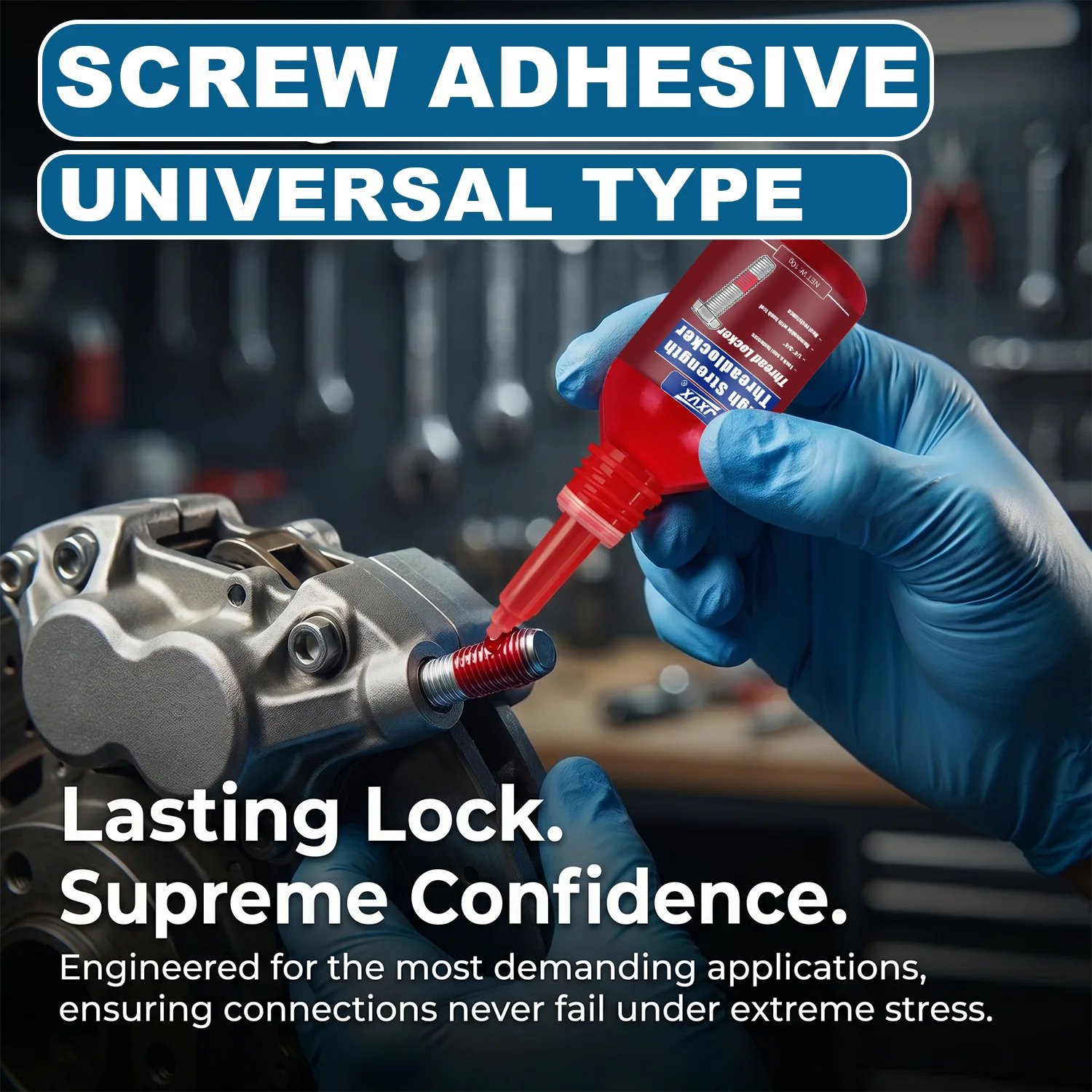 Threadlocker Medium Strength Blue/Red Quickly Cured Thread Locking Agent Anaerobic Adhesive Corrosion-Resistant Anti-Loosening Glue Sealant for Suitable All Metal Threaded Assemblies 6pcs.