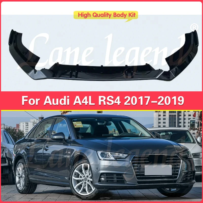 High quality Car Front Bumper Splitter Lip Spoiler Diffuser Guard Cover For Audi A4L A4 RS4 2017-2019 Body Kit