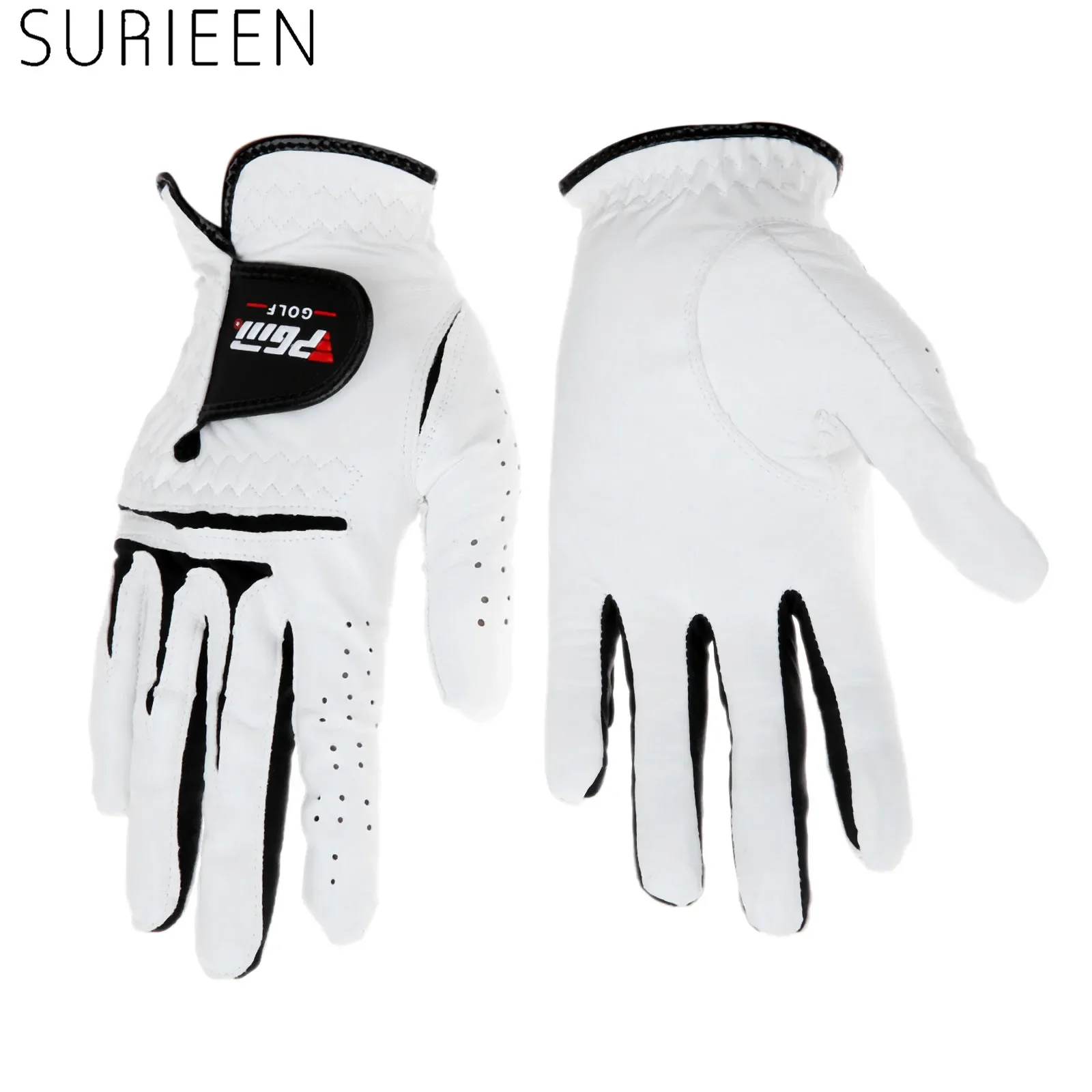 

SURIEEN Outdoor Cabretta Leather Golf Gloves Men's Left And Right Hand Soft Breathable Sheepskin Slip-resistant Male Golf Gloves