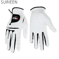 SURIEEN Outdoor Cabretta Leather Golf Gloves Men's Left And Right Hand Soft Breathable Sheepskin Slip-resistant Male Golf Gloves