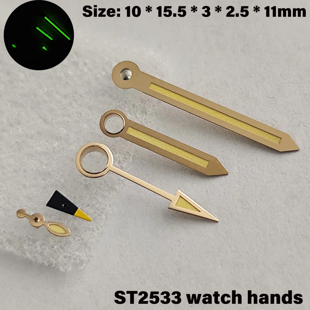 عقارب ساعة ST2533 مناسبة لحركة ST2533 أربعة إبر ذهبية وردية + ملحقات مؤشر الطاقة الحركية عقارب ST2533  #1