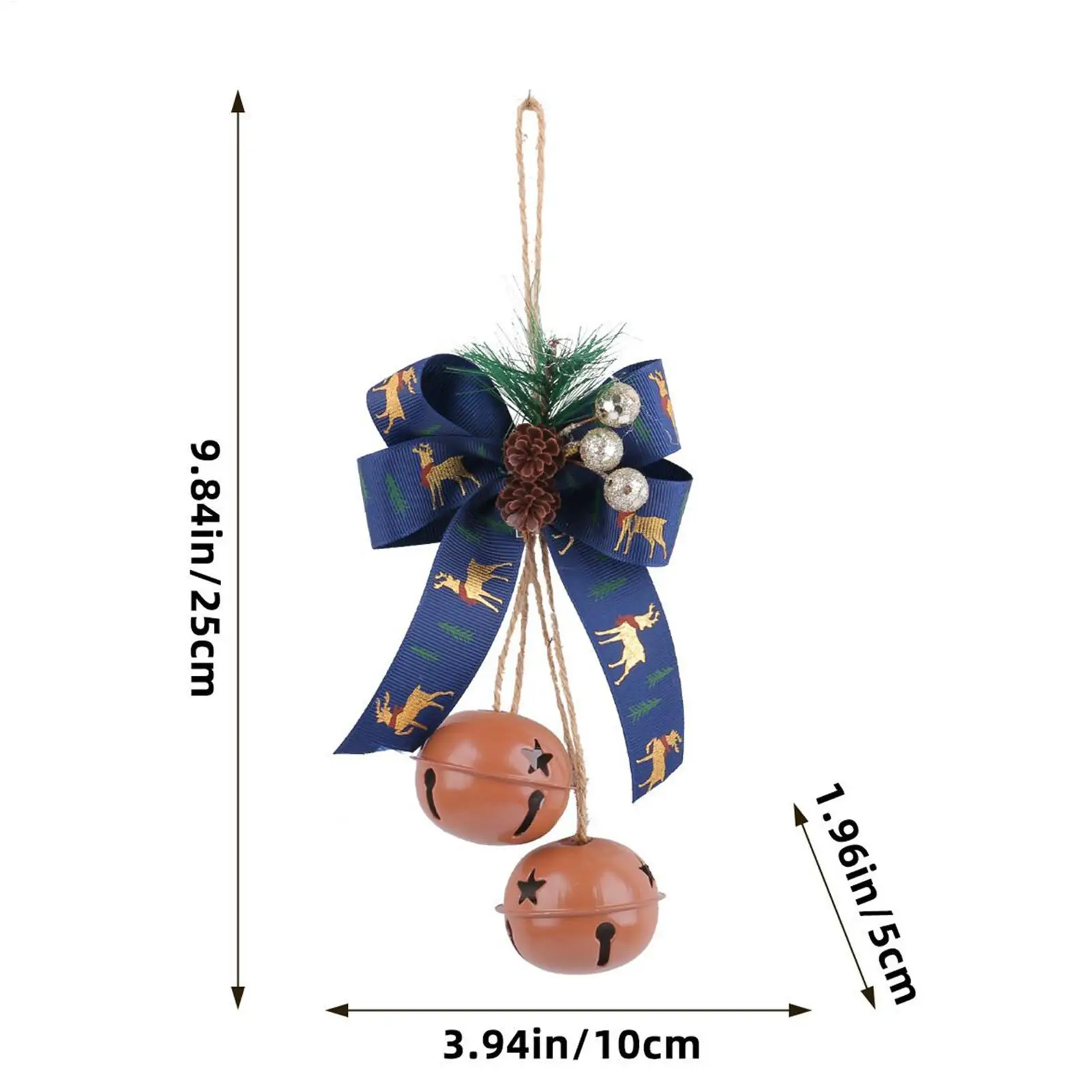 Sinos de natal enfeites de sino de metal com arco berry fontes de festa decorações de natal para pátio fazenda varanda artesanato jardim