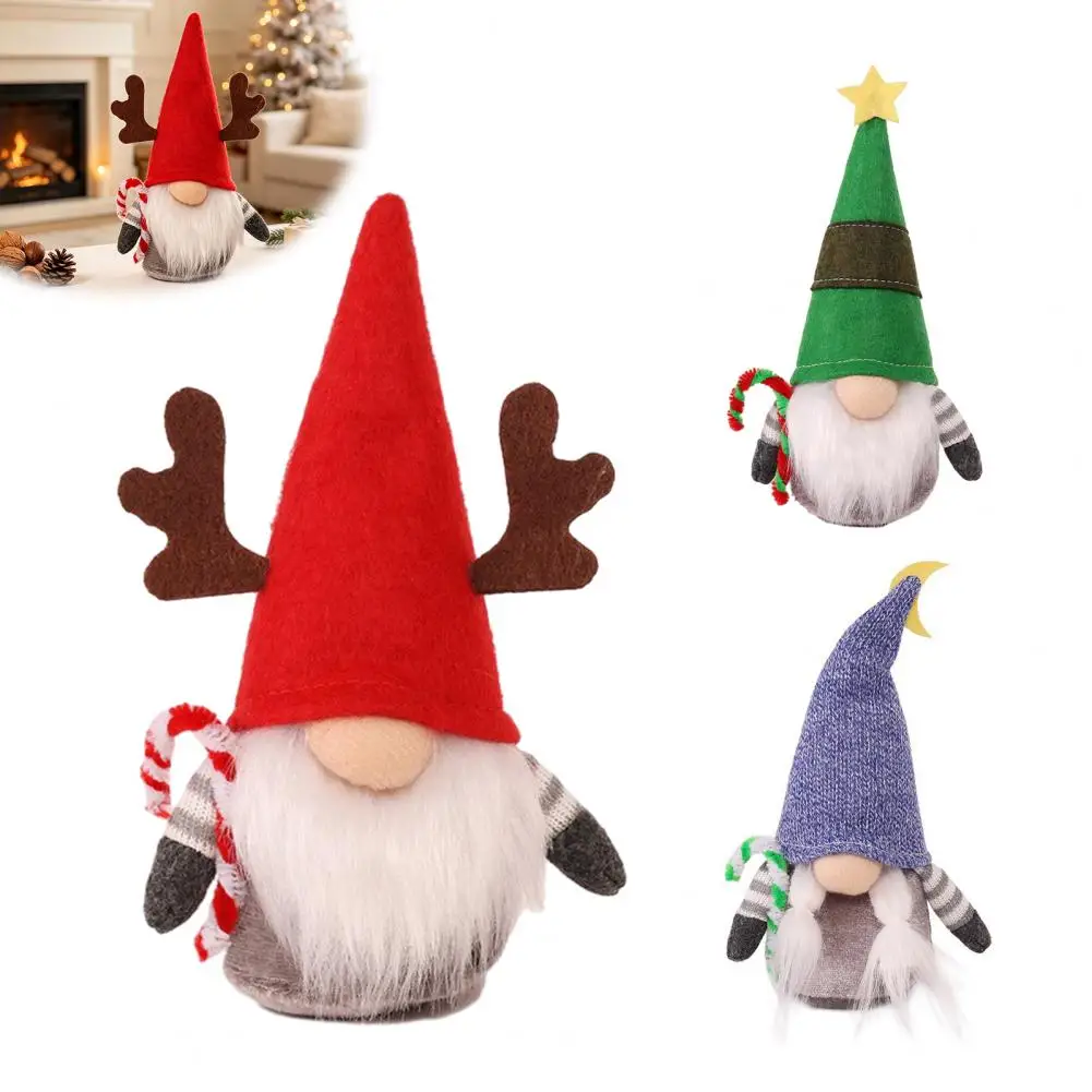 Plush Faceless Elf Ornaments Plush Christmas Gnome Ornament Scandinavian Holiday Dwarf Doll Decoration Swedish Tomte Farmhouse