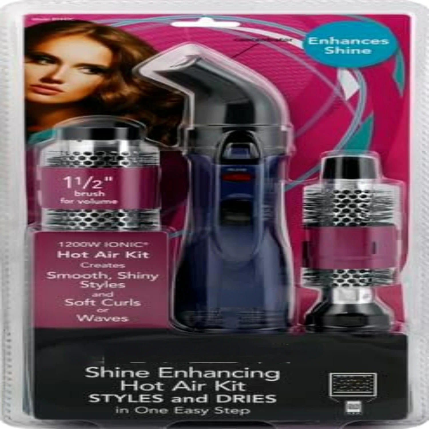 Effortless Hair Styling Kit  1200W Hot Air Set for Volumizing, Curling - 3-Piece Perfect Style