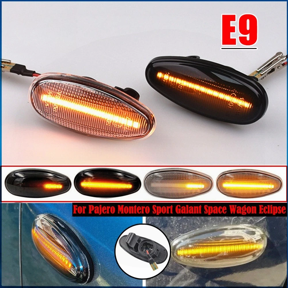 

2 шт. светодиодный последовательный боковой габаритный фонарь/сигнал поворота на крыле для Mitsubishi Lancer Outlander Pajero (Montero) Galant Pajero Sport