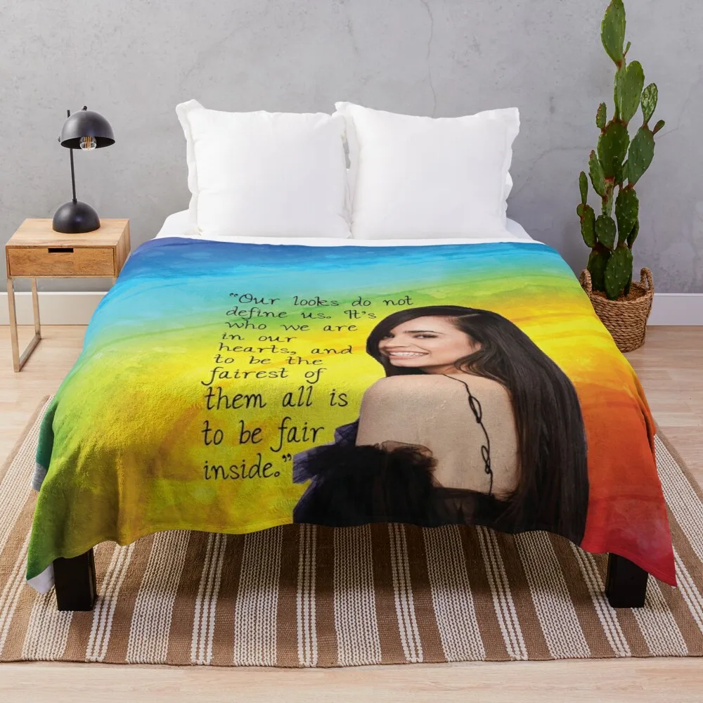 Sofia Carson Rainbow Quote Throw Blanket Decorative Blanket