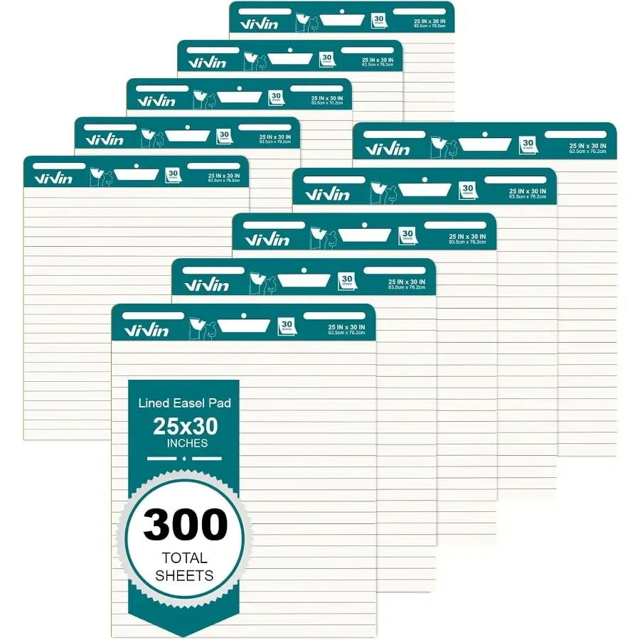 

Lined Sticky Easel Pad 25 x 30 Inches Flip Chart Paper for Teachers and Students Large Self Stick Easel Paper Teacher Anchor Ch