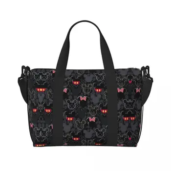 Custom Mickey Mouse Art Cartoon Draagtas Vrouwen Grote Capaciteit Gym Strand Reistassen