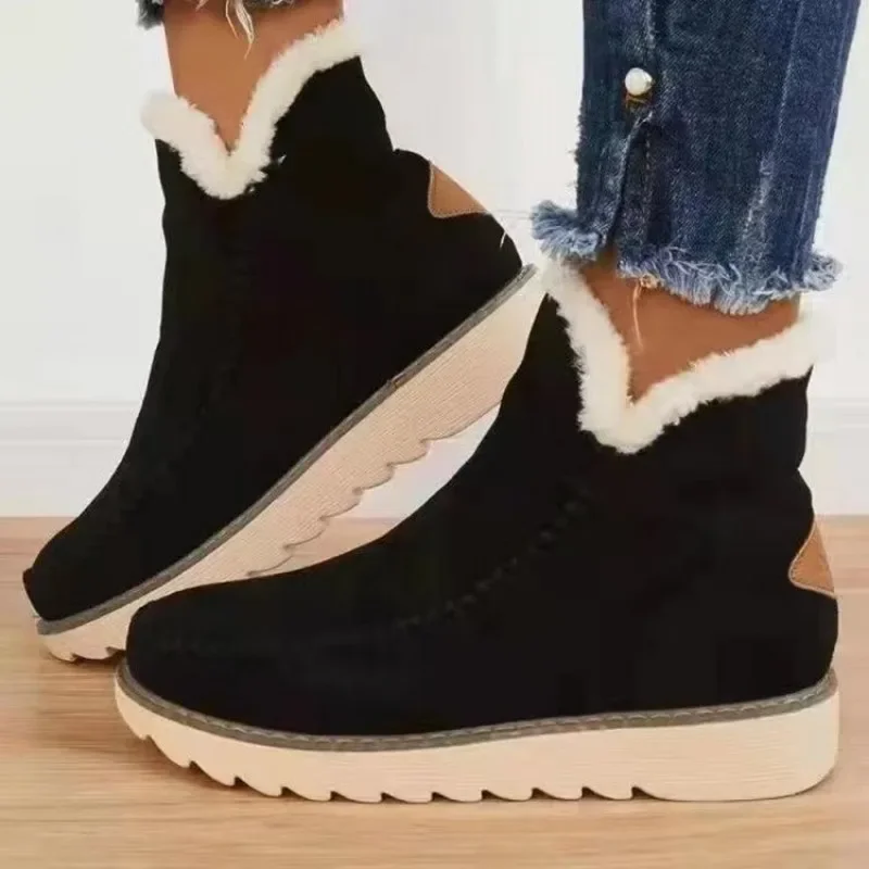 

Women Snow Boots Winter 2024 Fashion Casual Warm Shoes for Women Slip on Lady Comfort Female Ankle Boot Footwear Botas De Mujer